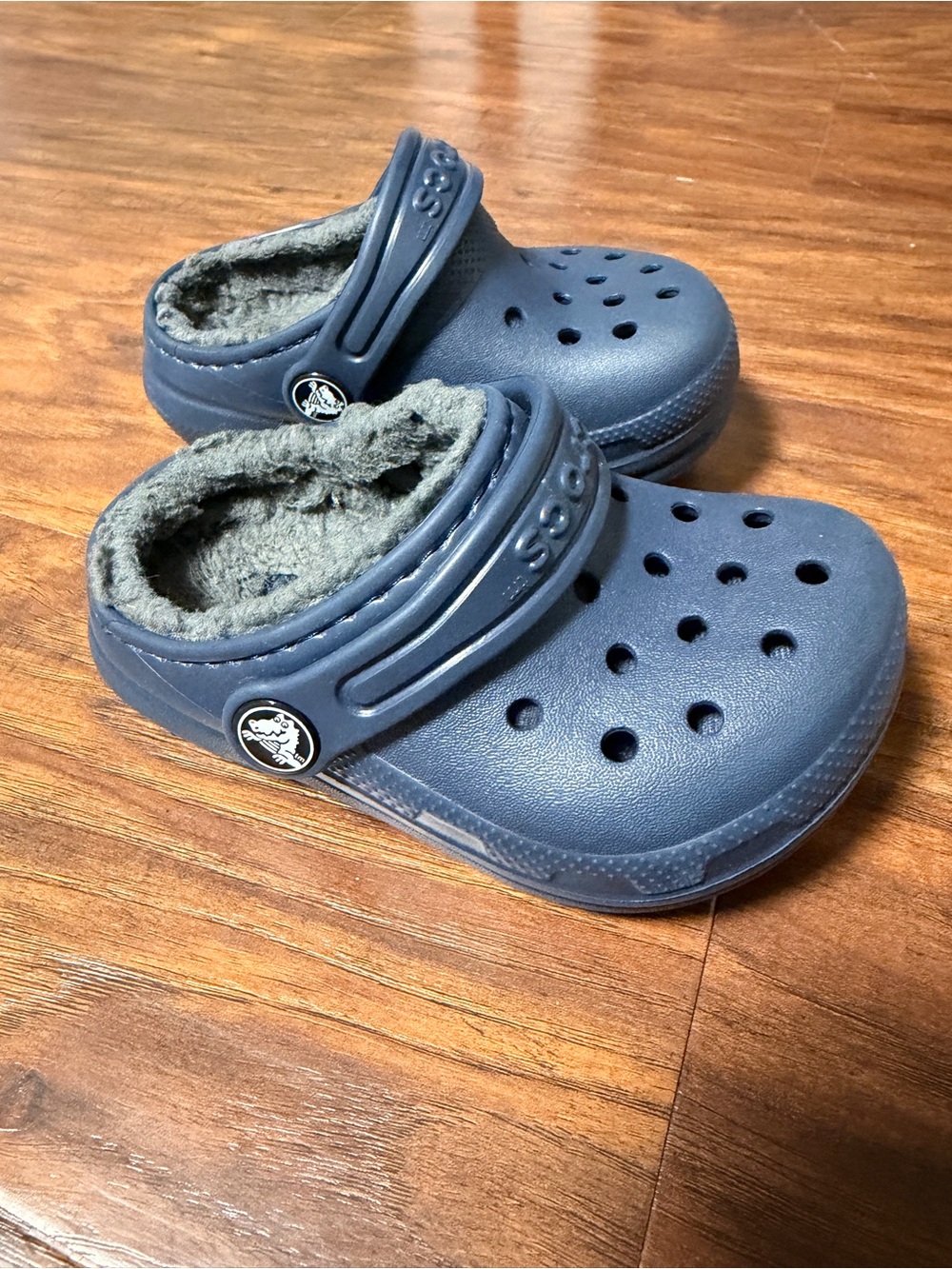 Crocs Toddler Fleece-Lined Clog - Navy Blue